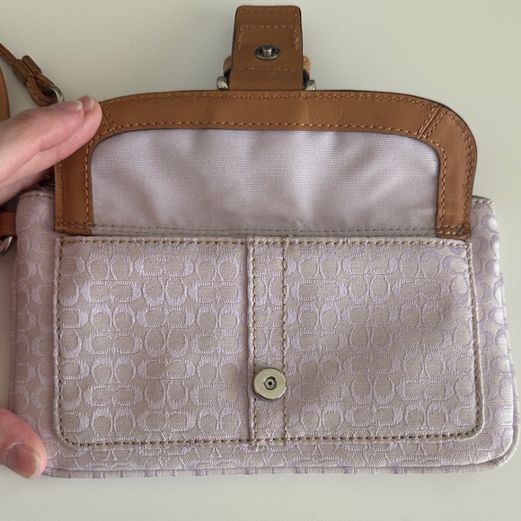 Coach Light Purple and Brown Wristlet - Picture 3 of 9